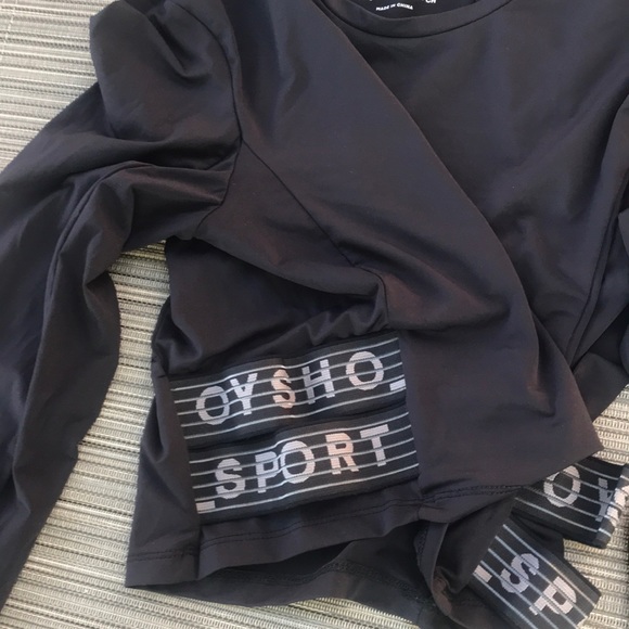 RARE Oysho Sport Logo-Strips Crop T-Shirt - Picture 5 of 9